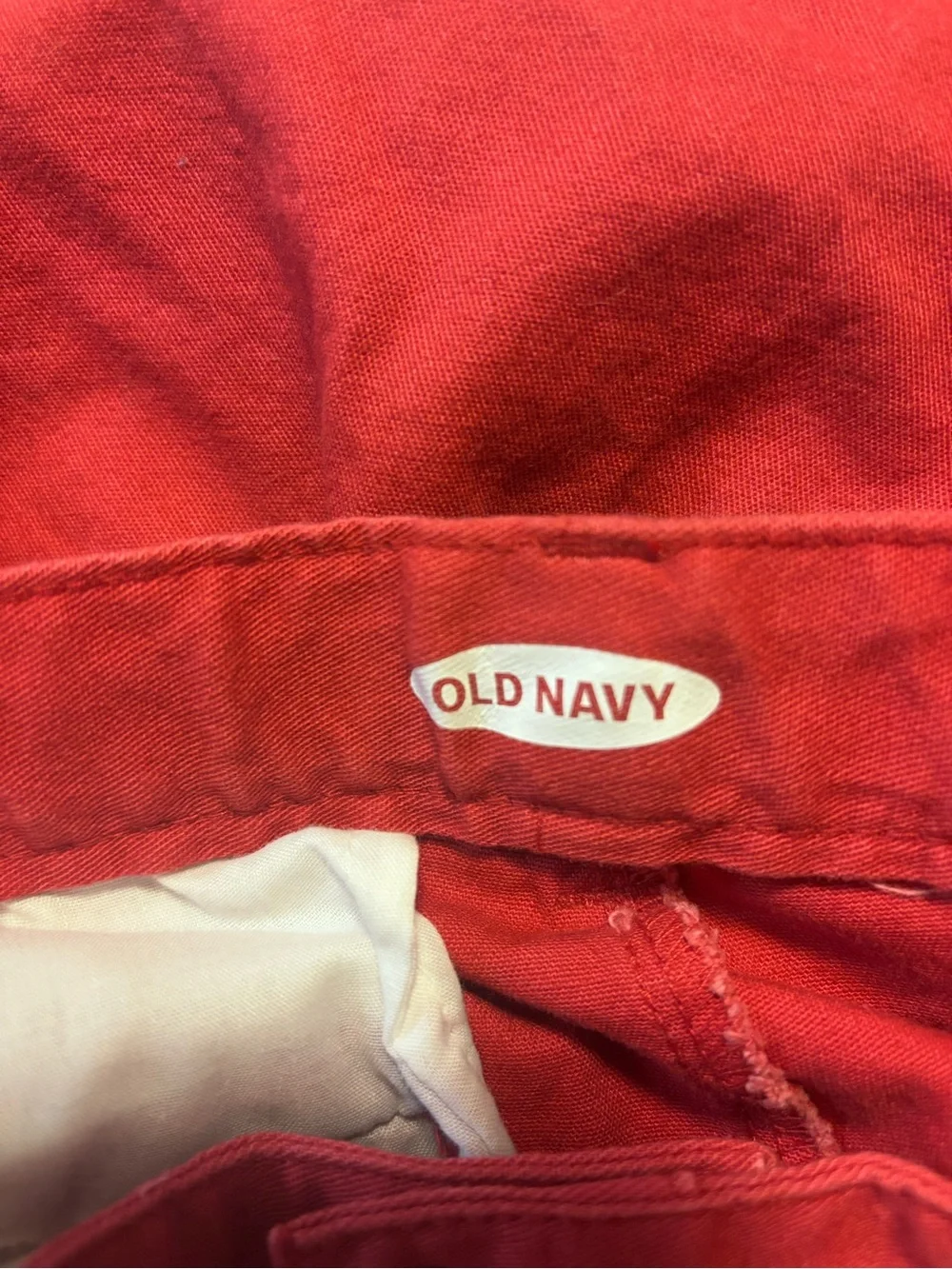 Old Navy Boys Red Flat-Front Cotton Shorts